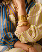 18k gold-plated stainless steel, Tarnish-free, Waterproof, Suitable for sensitive skin, gold bangle, retro bangle, vintage charm, classic bangle, beautiful bangle, timeless bangle,  chunky gold wavy bangle